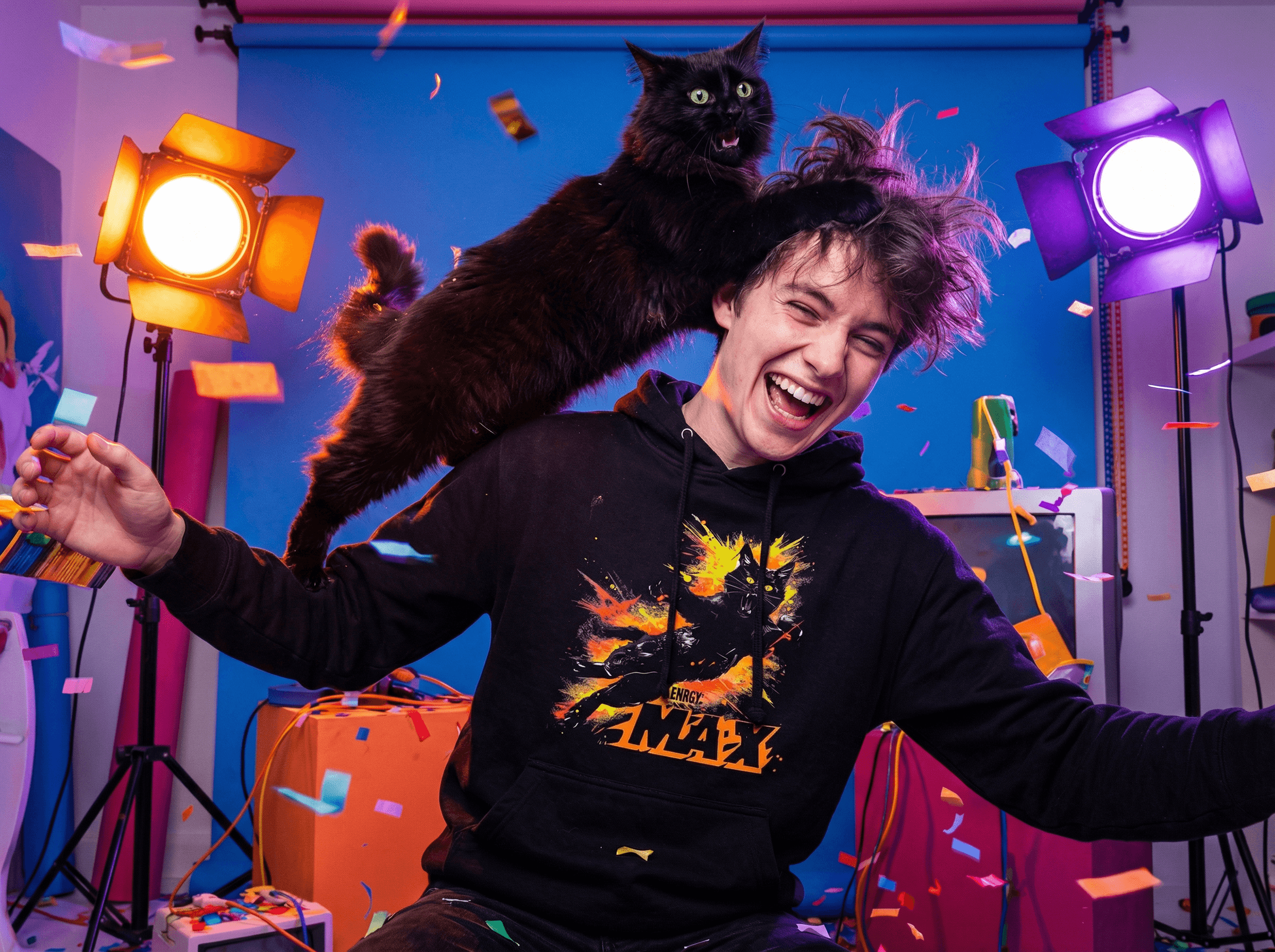 Cat Core MAX hoodie with black cat